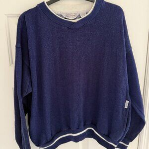 Vintage Christian Dior Monsieur Navy and White Sweater size Large